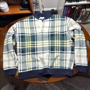 Nautica X Eddie Win - Plaid Pullover Collared Sweatshirt, Size L